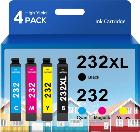 232XL Ink Cartridges for Epson 232XL 232 Ink for Workforce WF-2930 WF-2950 Expression XP-4200 XP-4205 Printer (Black,Cyan,Magenta,Yellow, 5-Pack)