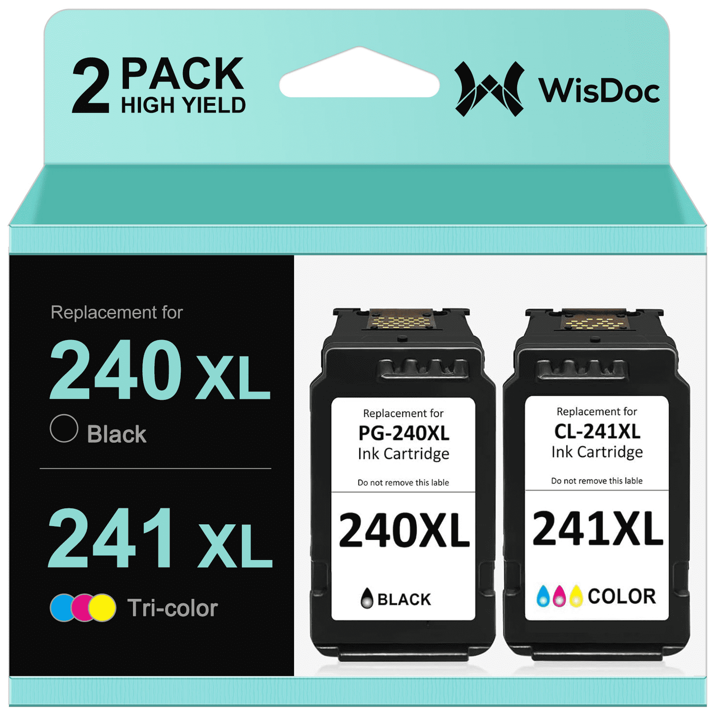 240XL 241XL Ink Cartridges for Canon 240XL 241XL PG-240XL CL-241XL for MG3620 MG3600 TS5120 MX472 Printer(Black, Tri-Color)