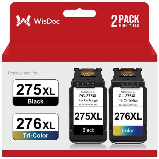 275XL Ink Cartridges for Canon Ink 275 and 276 for Pixma TS3522 TS3520 TS3500 TR4722 TR4720 TR4700 (Black, Tri-Color)