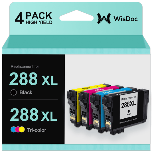 288XL Ink Cartridges for Epson Ink 288 288XL Ink for XP-440 XP-430 XP-446 XP-330 XP-340 XP-434 Printers (1 Black, 1 Cyan, 1 Magenta, 1 Yellow)