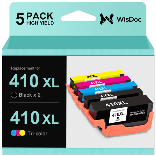 410XL Ink Cartridge for Epson 410XL 410 XL with Epson Expression XP-830 XP-640 XP-530 XP-630 XP-635 XP-7100(5 Pack, Black Cyan Magenta Yellow)