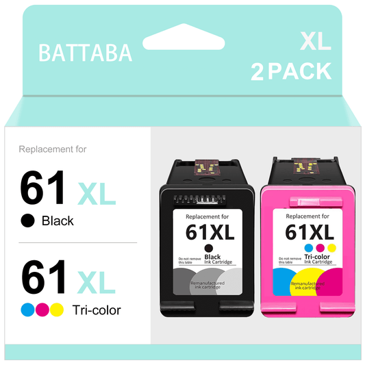 61XL Ink Cartridge for HP  Ink 61  for HP 61 Ink Cartridge for HP Envy 5530 4500 Officejet 4630 4635 Desket 2540 1000 1510 Printer (1 Black，1 Color)