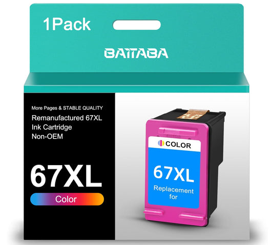 67XL Ink Cartridge for HP Ink 67 HP 67XL for HP Deskjet 2700 2700e 2752 2752e 2755 2755e 4155e Envy 6000 6055 6055e Printer (1 x Tri-Color)