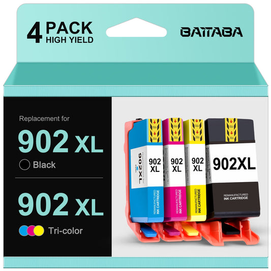 902XL Ink Cartridge for 902 XL HP Ink Cartridges 902 Ink for HP Officejet Pro 6978 6968 6958 6970 6960 6962 6975 6950 6954 Printer (4 Pack)