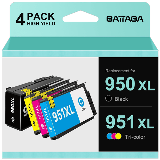 950xl Ink Cartridges for HP 950xl and 951xl Combo Pack for HP Officejet Pro 8610 8600 8615 8620 8625 8100 276dw 251dw (Black, Cyan, Magenta, Yellow)